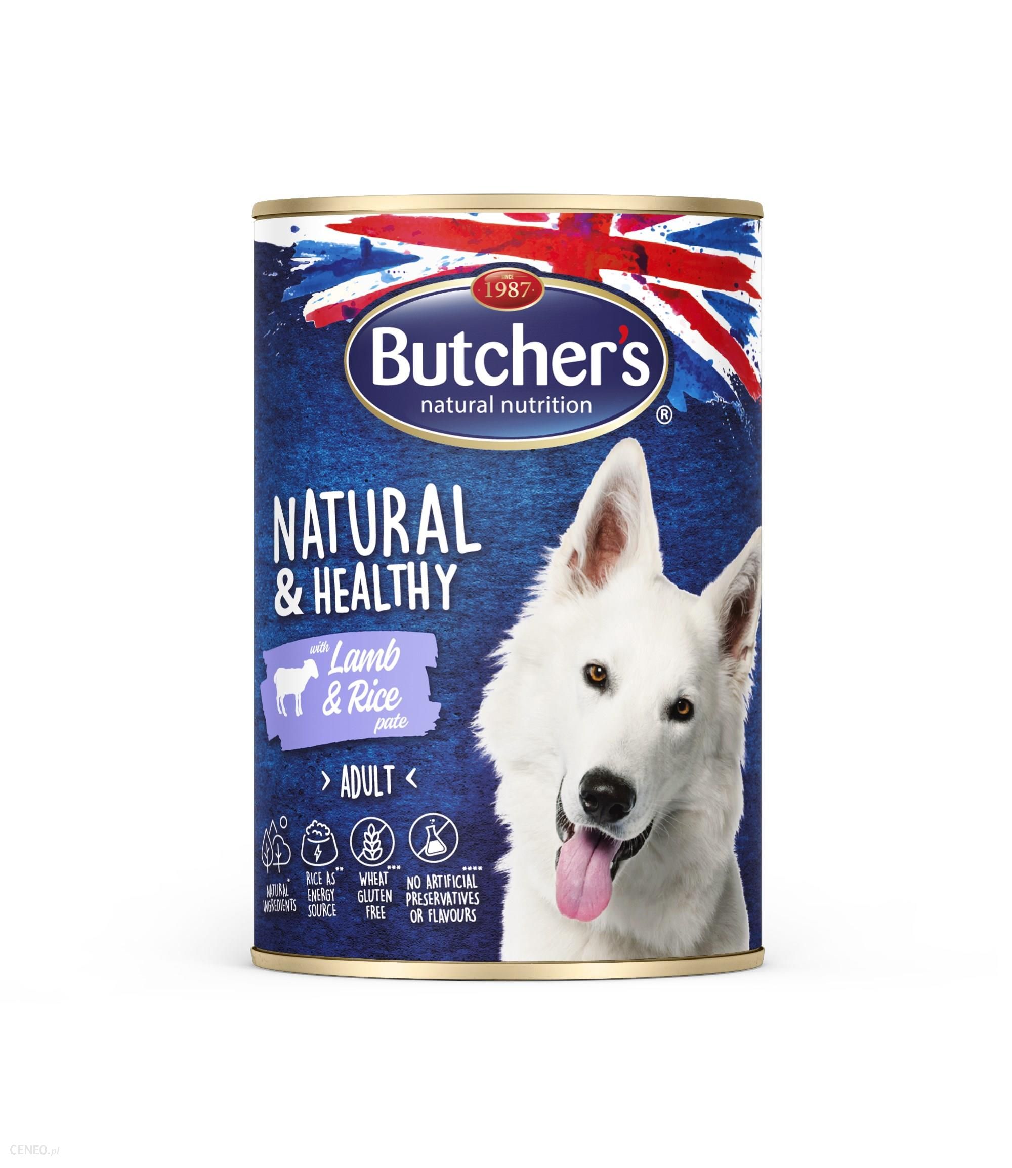 Butcher's Natural&Healthy Dog z jagnięciną i ryżem pasztet 6x390g