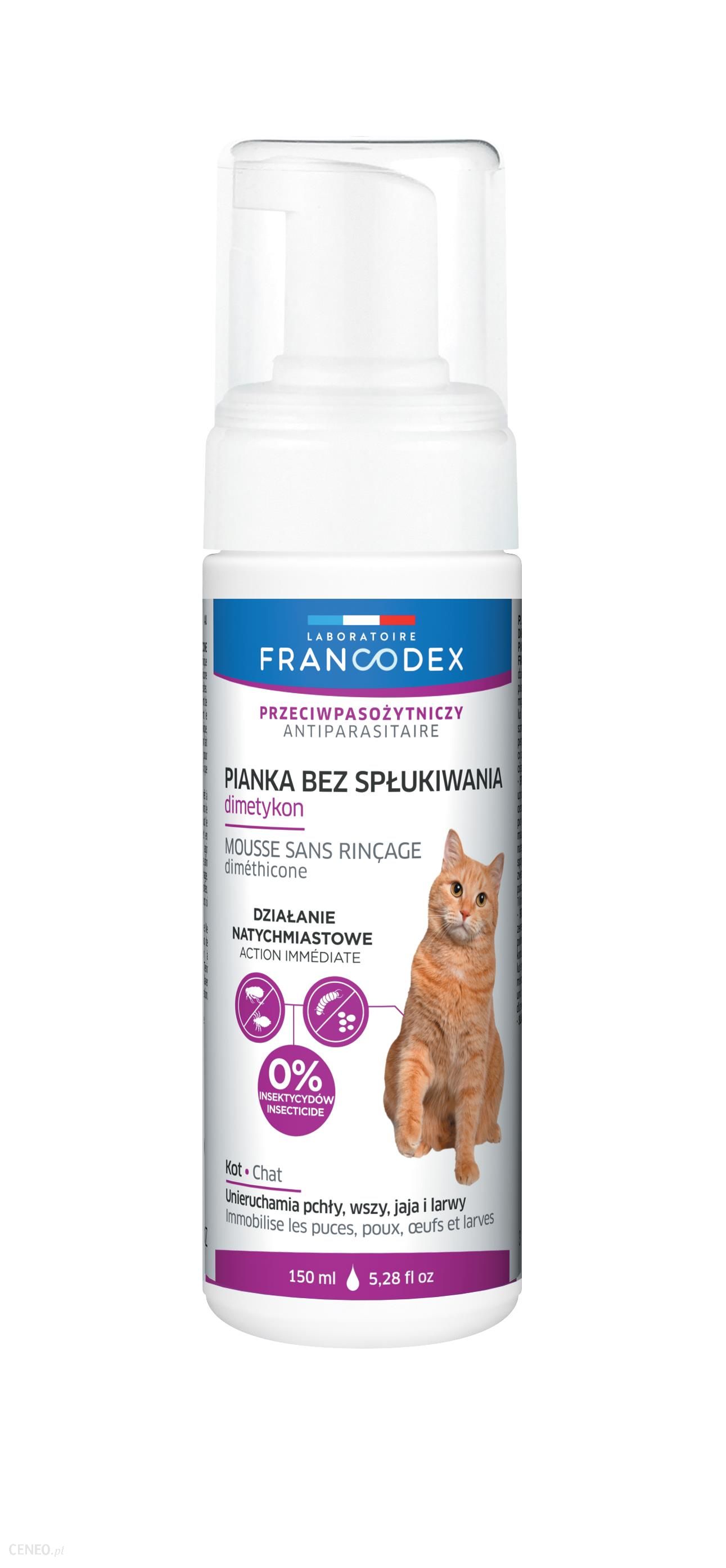 Francodex Pianka Bez Spłukiwania Dimetykon Dla Kotów 150Ml