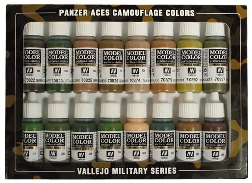 Vallejo 70179 Panzer Aces 16 Farb Camouflage Paint Set